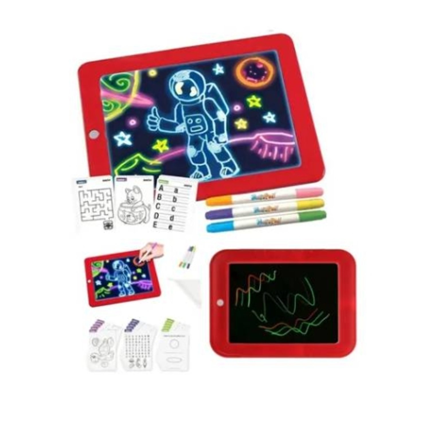 GENERICO Pizarra Dibujo 3d Luminosa Luz Led Para Ninos Plumones falabella