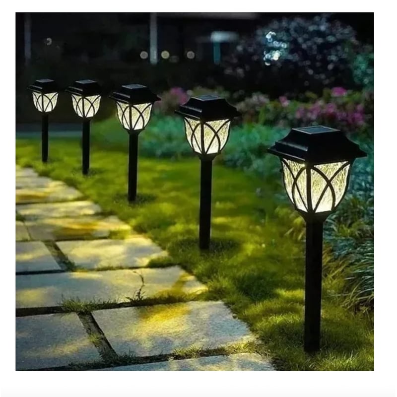 Relaxdays Pack 8 Luces Solares, Faroles LED Resistentes Al Agua, Luz
