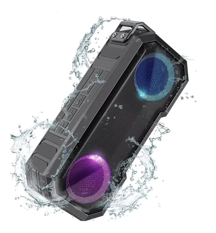 Cassa Bluetooth Portatile Impermeabile A64 &ndash; Wireless, Piccola, Nera, Batteria Ricaricabile