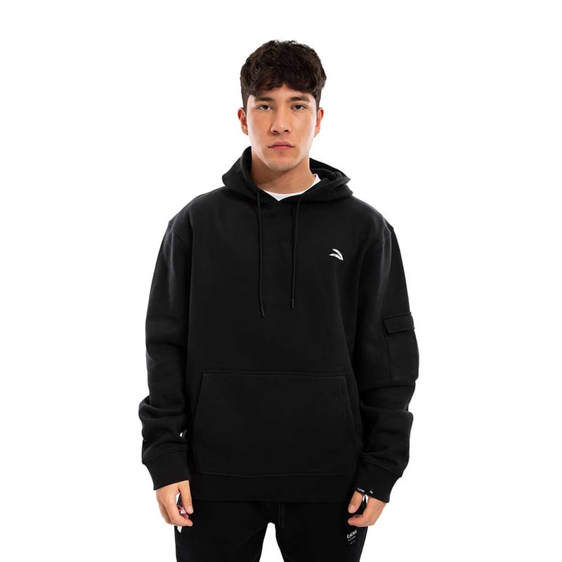 CACIQUE - Polerón Cac1ke Hoodie Cargo Negro