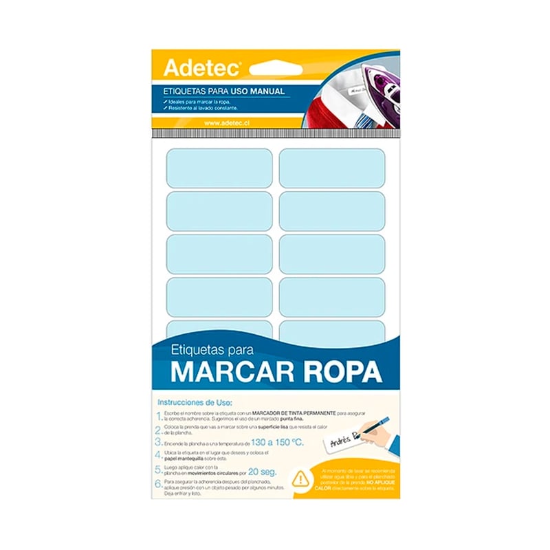 ADETEC Etiquetas 32 Termoadhesivas Ropa Escolar Tela Niños | falabella.com