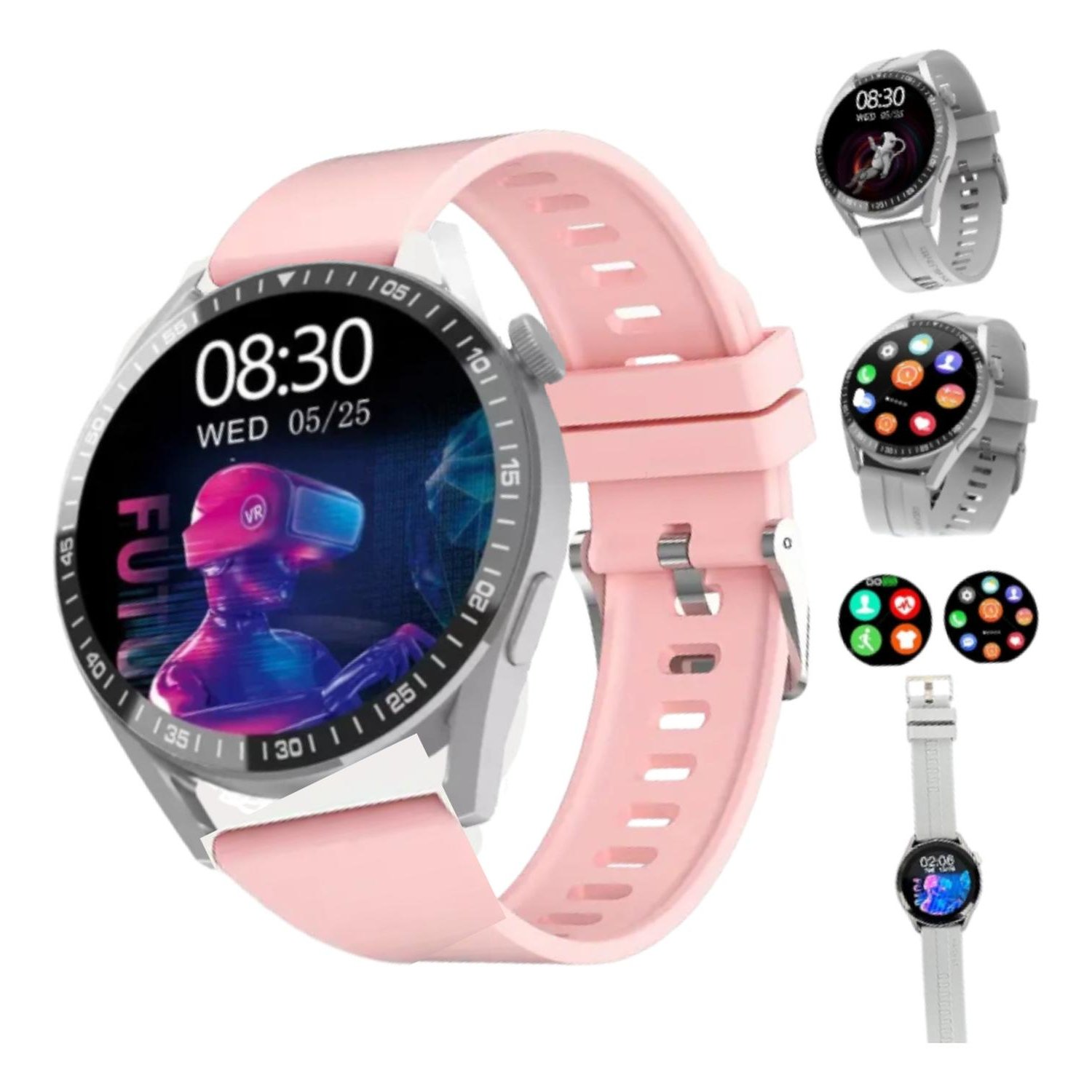 UNIVERSAL Reloj Wh8 Inteligente Smartwatch Rosado Recibe Llamadas falabella