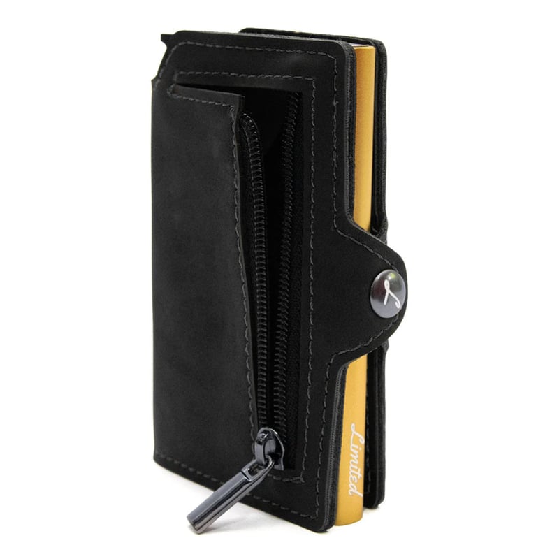 GENERICO Billetera Tarjetero Limited Slim Black con monedero falabella