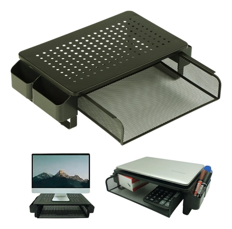 U BUY Base Soporte Metálico Monitor Pc Notebook Cajón Organizador ...