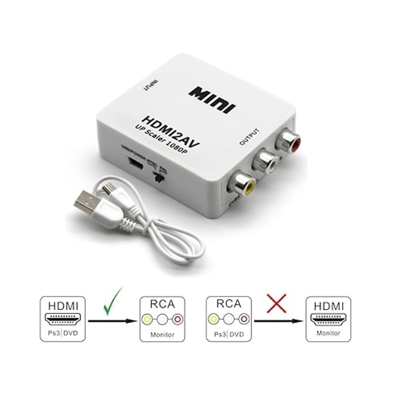 Generico Adaptador Conversor Hdmi A Rca Av Full Hd 1434