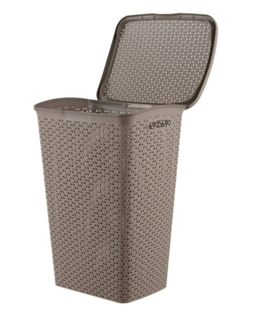 REYPLAST Cesto Para Ropa Bali Ratan Con Tapa 55lts - Gris | falabella.com