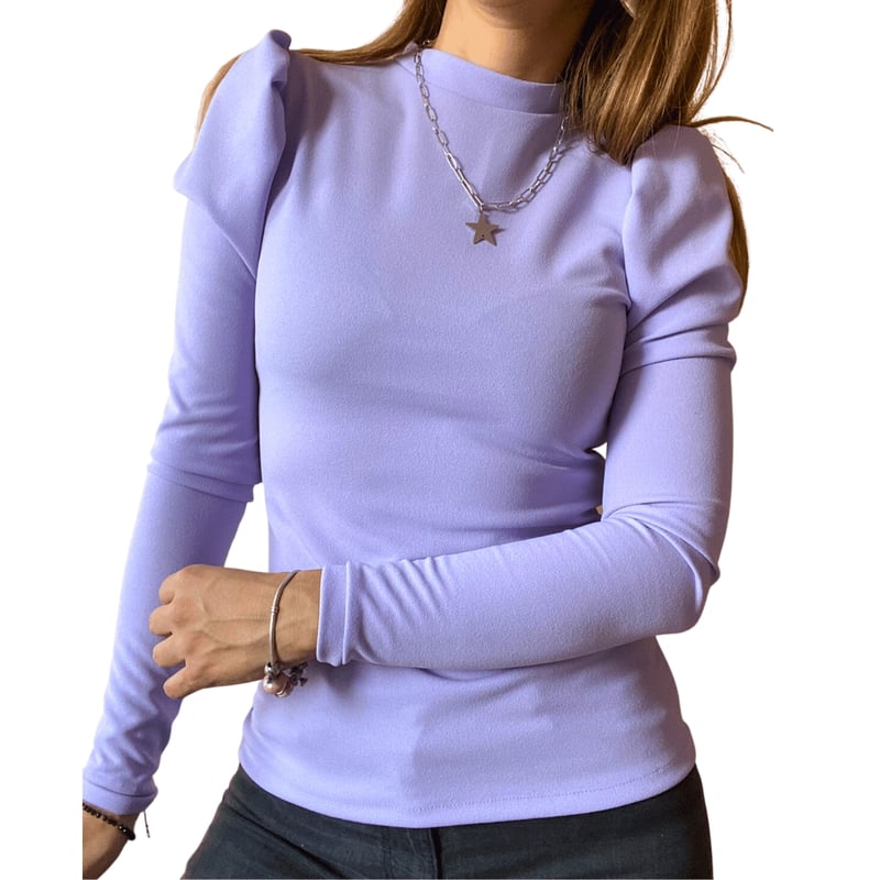 Polera lila manga larga princesa tienda Me Mato