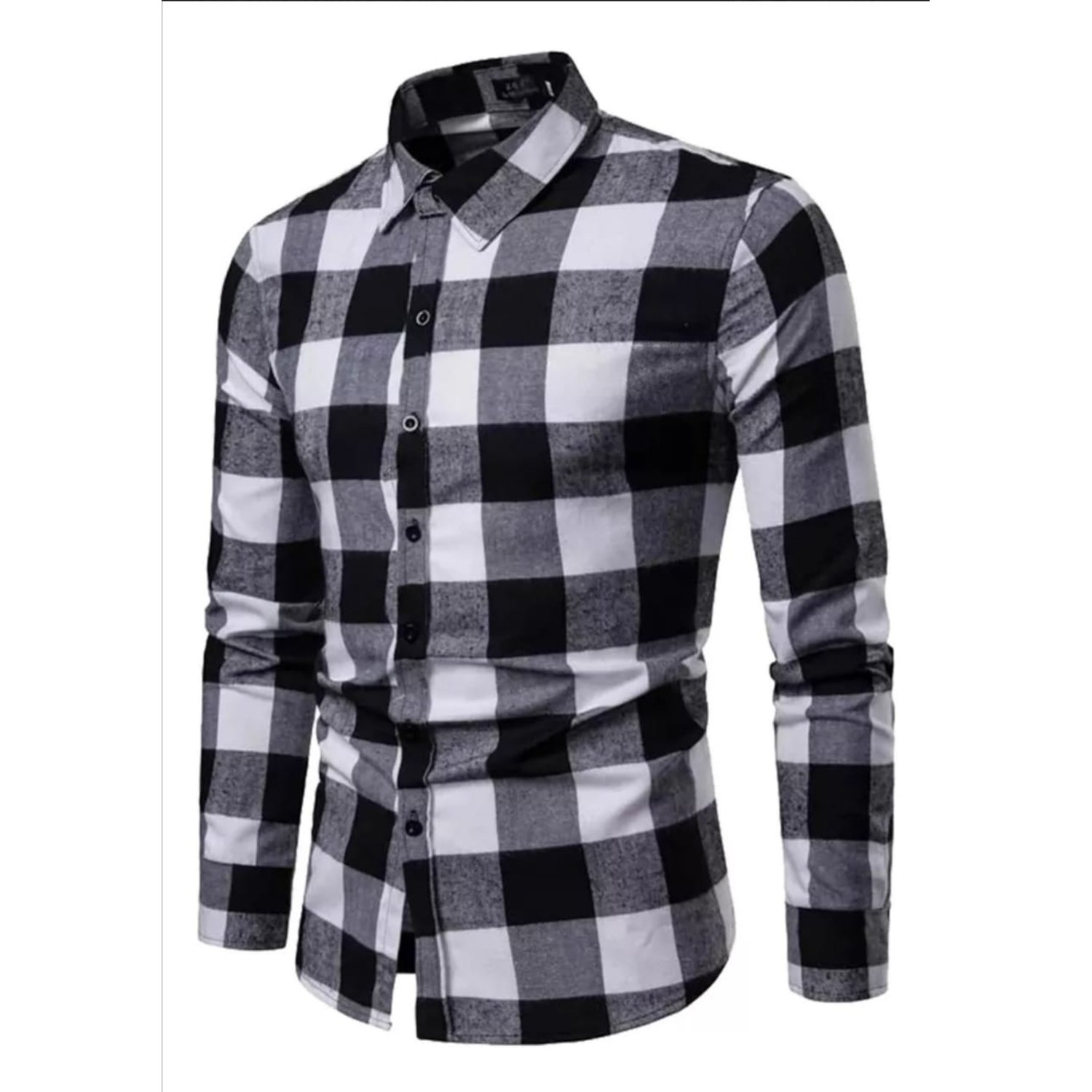 Camisa cuadrille blanca y negra shop