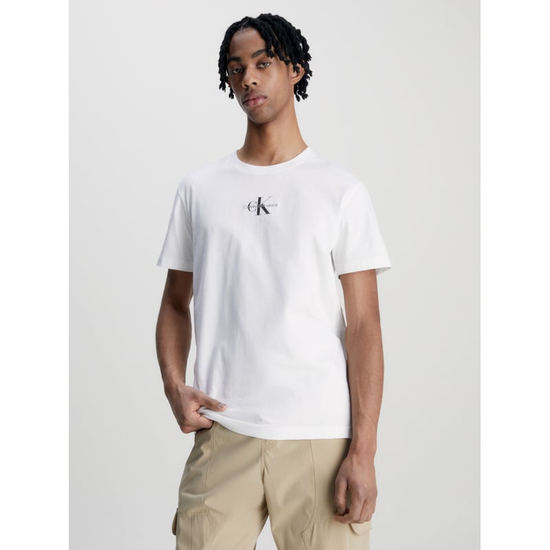 CALVIN KLEIN Polera Monologo Regular Blanco Calvin Klein falabella