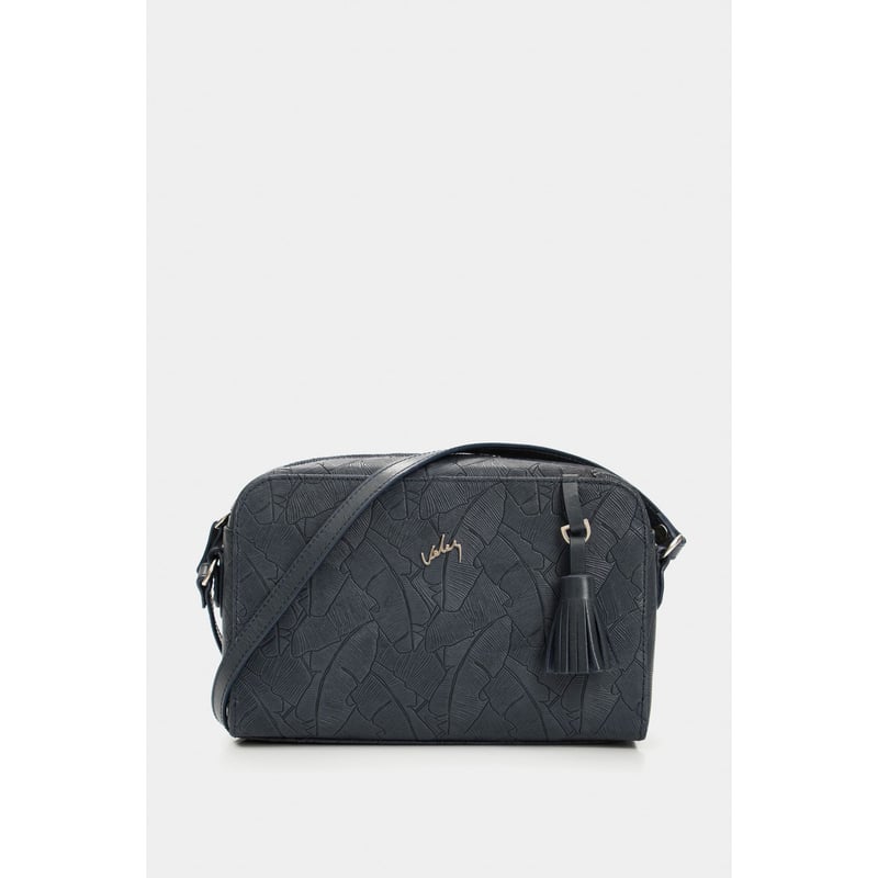 VELEZ Bandolera verona de cuero para mujer grabado placa palmera falabella