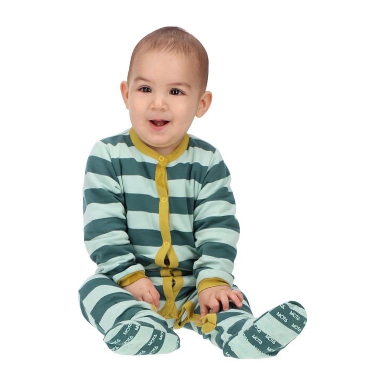 PIJAMA LARGO ALGODON. Verde 3 6 MESES