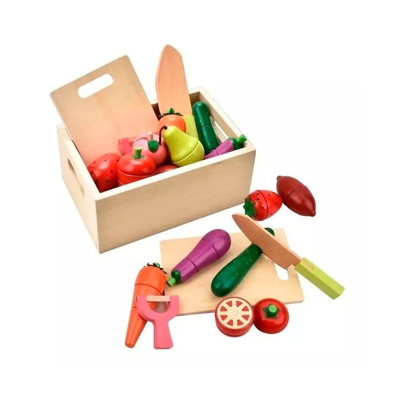 GENERICO Set Corta Frutas Y Verduras Madera Con Iman Juego 23 Piezas falabella