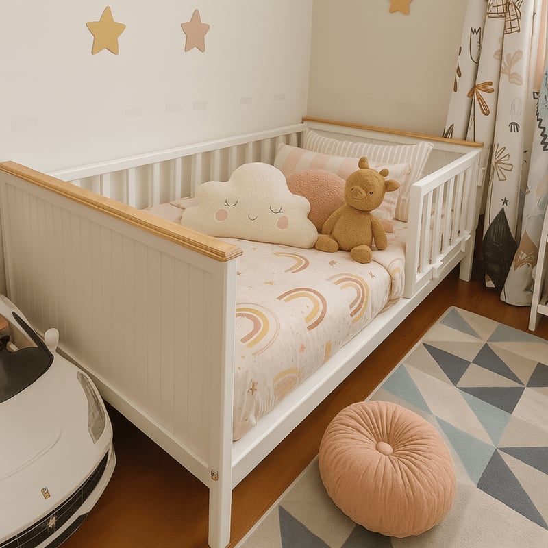 Cama infantil ranurada con baranda removible - 1 plaza | Sodimac ...