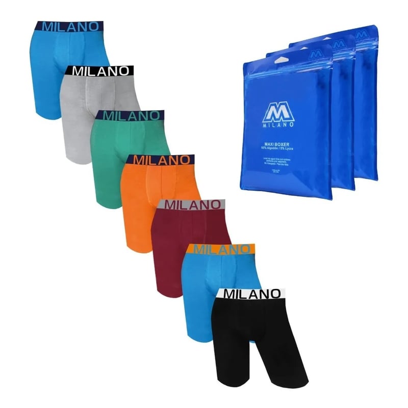 GENERICO Pack de 4 Boxer De Algodon Para Hombre Modelo Pierna Larga falabella