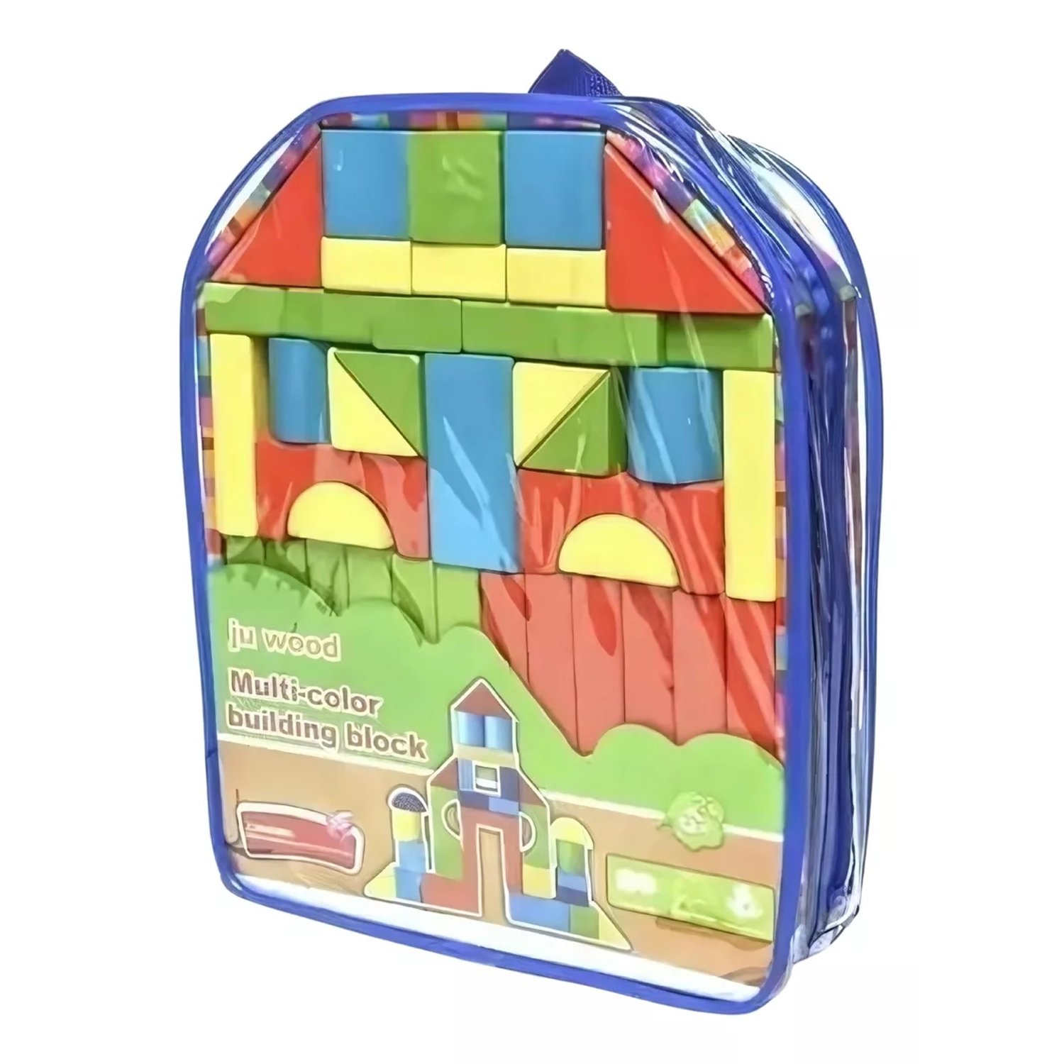 Mochila Bloques Legos De Madera Didactico Montessori Azul Sodimac Chile