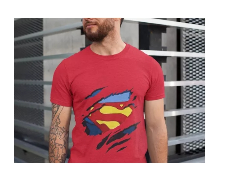 Polera Unisex Superman Super Heroe Pecho Estampado Algodon Rojo L