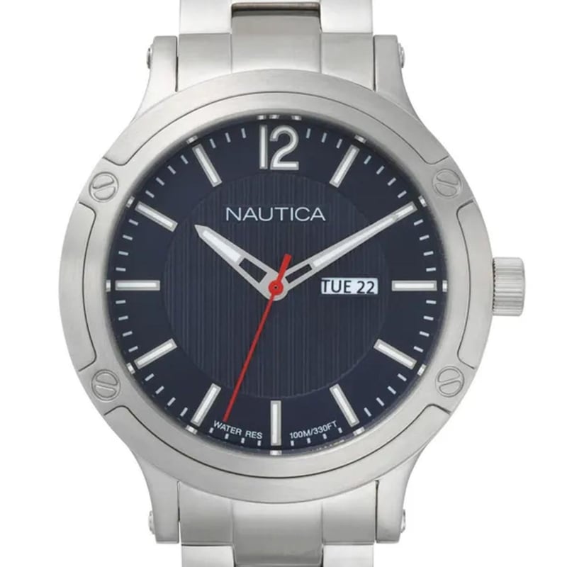 Orologio Nautica Battery Park NAPBPS010 - Cassa Oro Rosa 44mm, Quadrante Blu, Cinturino Pelle - 2