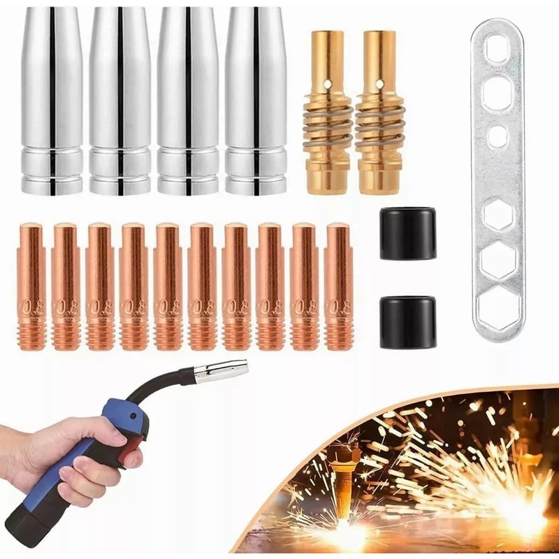 Cold War Kit 10 Ugelli Di Contatto Per Saldatura MIG/MAG - Diametri 0,8mm-1,2mm, Filettatura M6x28, Tipo 25/240 Tubo Rame 5 Mm - Foto 2