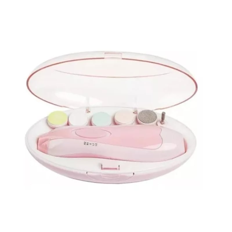 Pratvider Cortaúñas Eléctrico 6 En 1 Para Bebé, Lima De Uñas Eléctrica Para Bebés, Cortadora De Pelo Segura Con 6 Papeles De Lija LED – Juego De Cortaúñas Eléctrico Adecuado Para Recortar
