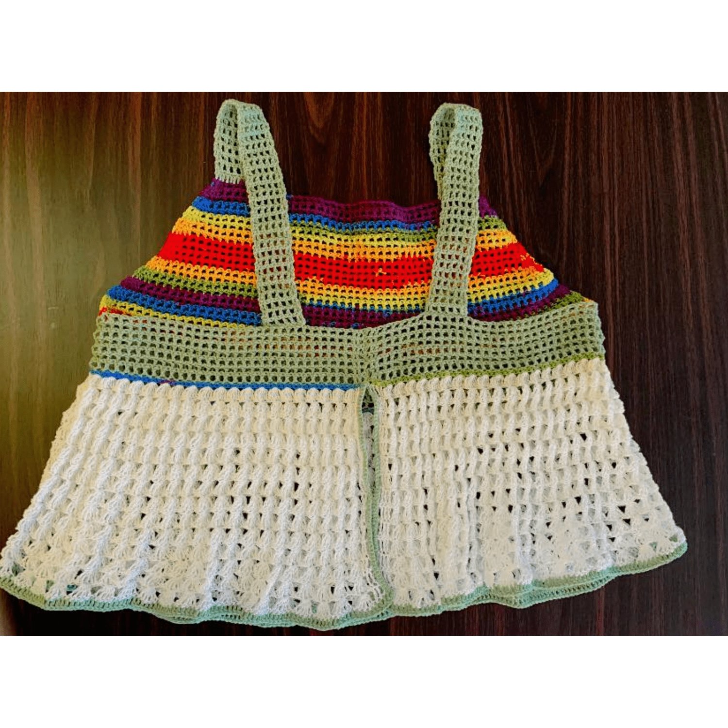 Polera de hilo a crochet crop top