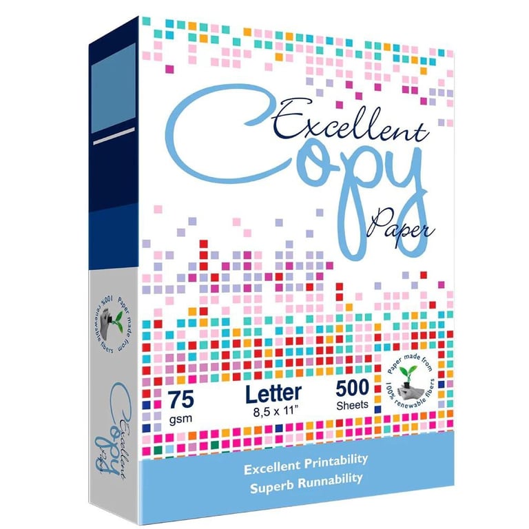 ARTIDIX Resma Hoja tamaño Carta Excellent Copy 100% renovable 500 hojas ...
