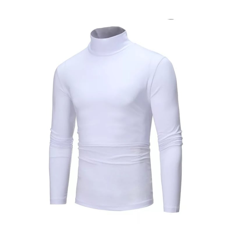 Camiseta De Polar Cuello Alto Hombre Color Blanco