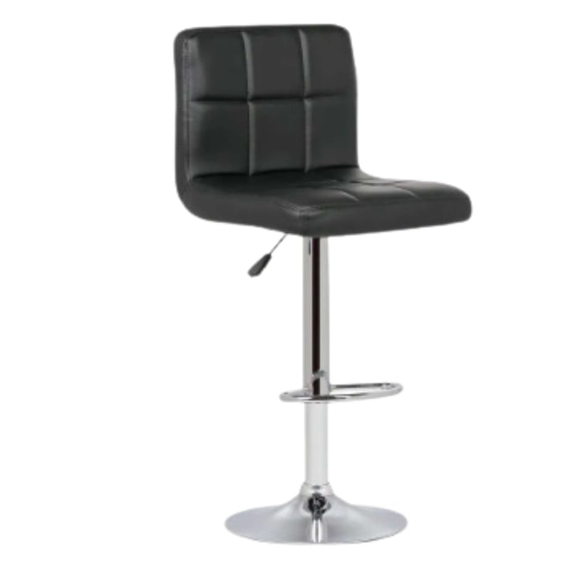 SM - Piso Bar silla taburete Atenas I ecocuero acolchado negro