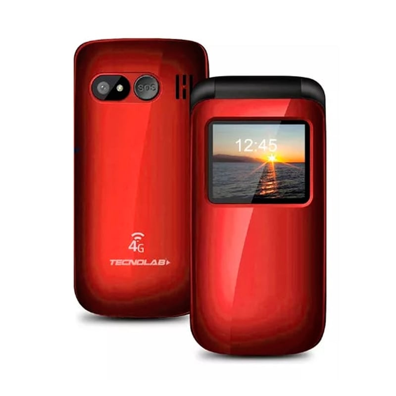 TECNOLAB TELEFONO CELULAR 4G SENIOR ADULTO MAYOR TIPO ALMEJA RED TL456R ...