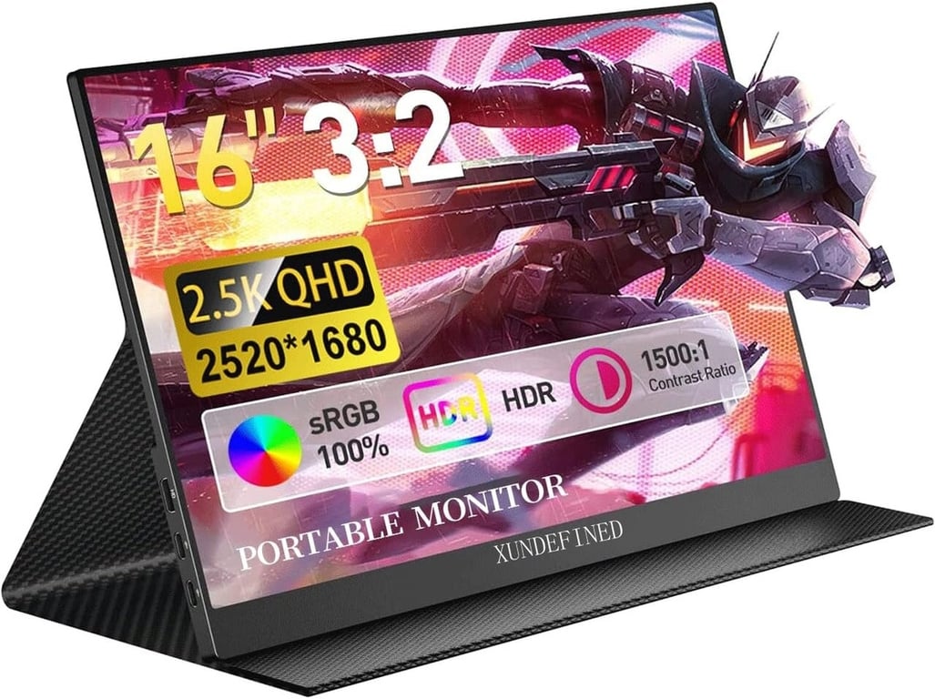 XUNDEFINED Monitor Portátil 16 QHD 2K25601440p Hdr Xundefined 5-20v ...