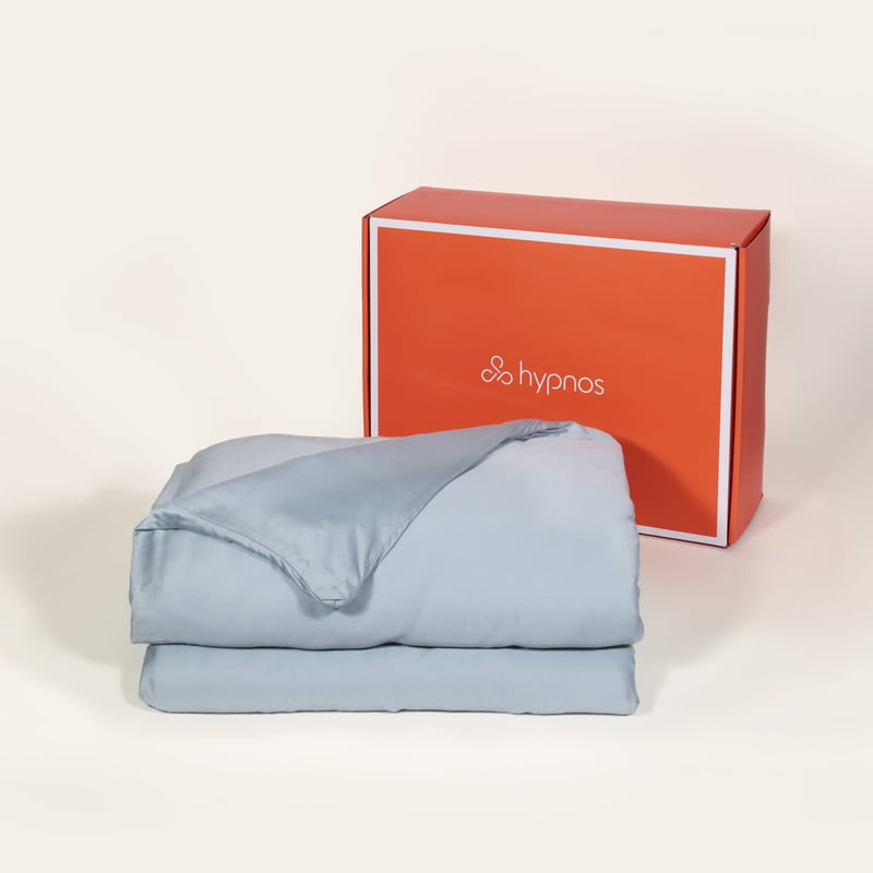 HYPNOS - Manta Pesada + Cobertor Bambú - 2 Plazas - 6 Kg - Celeste - Hypnos