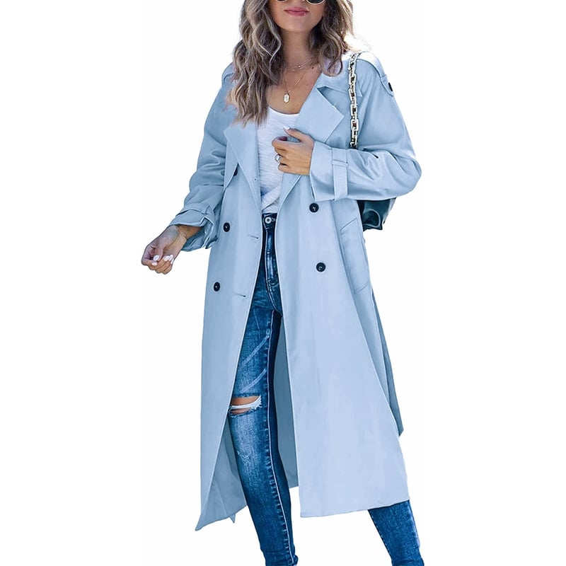 Abrigo azul celeste mujer online
