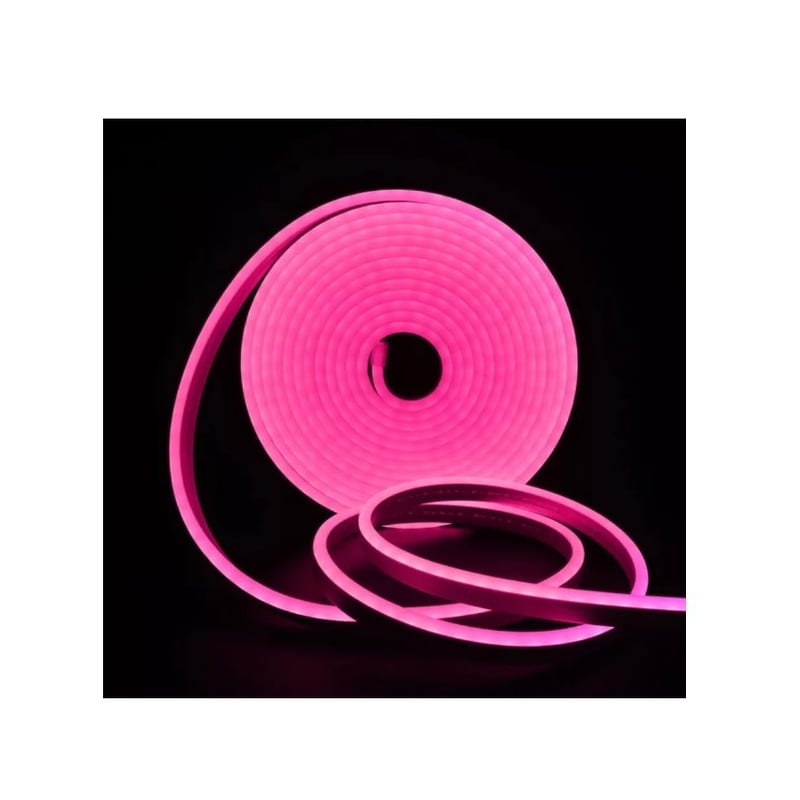 Tira Luz Led Neon 5 Metros Flexible Con Transformador 12v Rosa ...