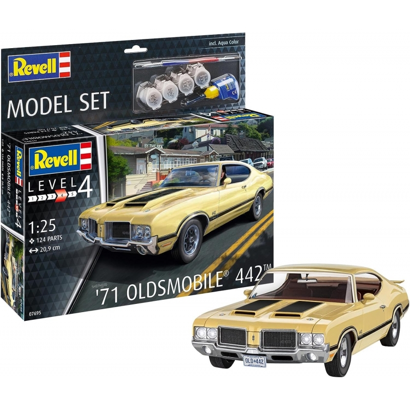 Kit Revell Oldsmobile 442 Coupé 1971 Escala 1/25 124 Peças Kit Revell Oldsmobile 442 Coupé 1971 Escala 1/25 124 Peças