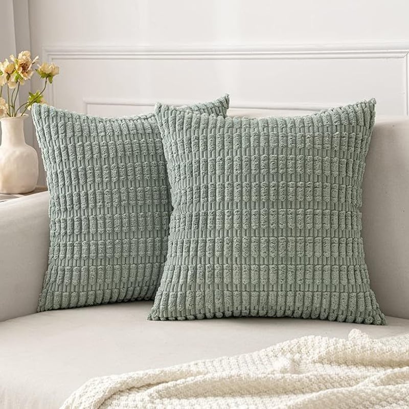 AZ AURAZEUS Fundas De Cojines VERDE Set X2 Cama Sillon Suave 45 X 45 Almohada falabella