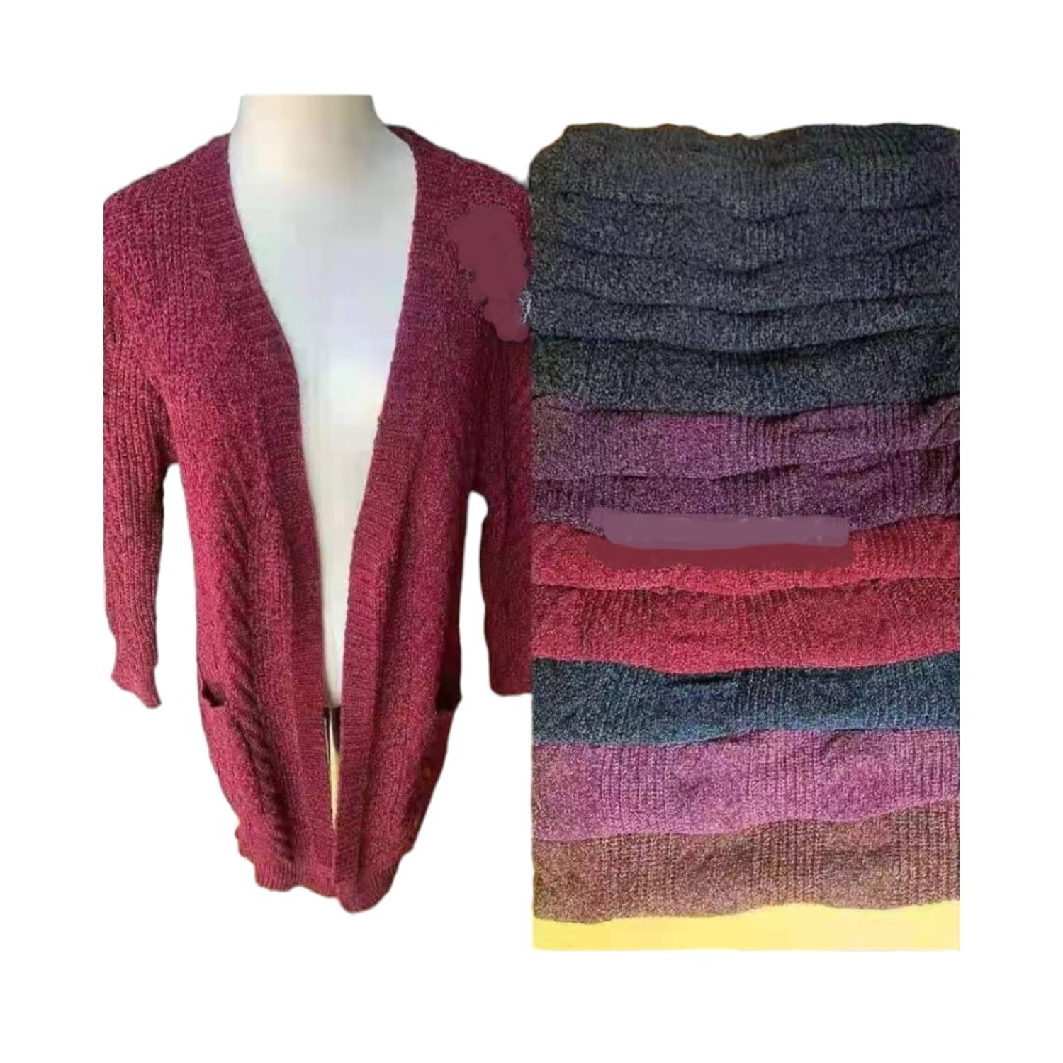 Pack 3 Chaleco Mujer Largo Chenille