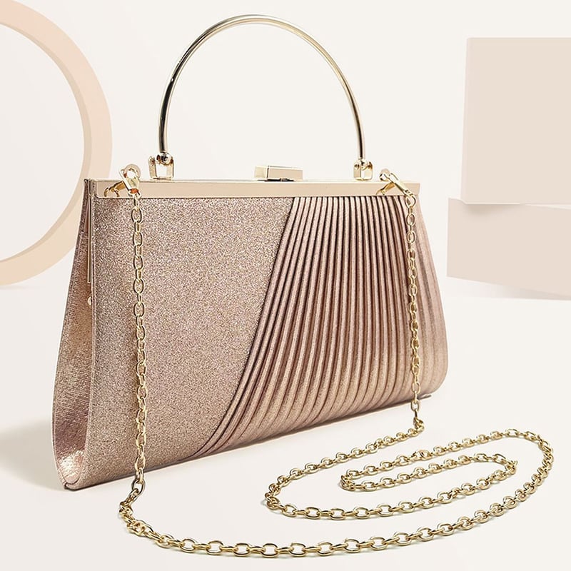 BONVERANO Cartera Cuadrada Brillantes Mujer Rose Gold falabella