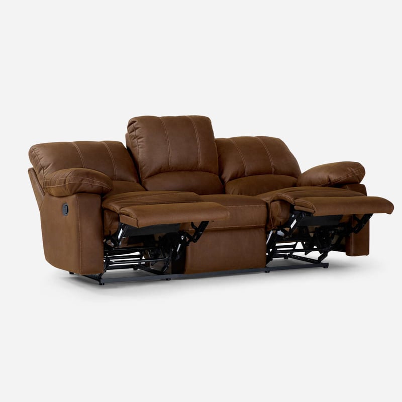 ROSEN Sofá Reclinable Rosen Archie 3 Cuerpos Manual Tela Café