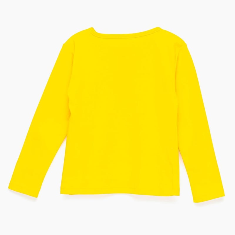 Polera amarilla jirafa manga larga adulto algodon peruano Amarillo