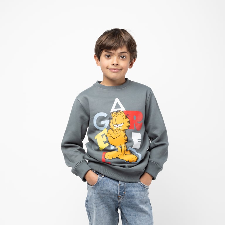 GARFIELD Poleron Cerrado Niño Angry Gris Garfield | falabella.com