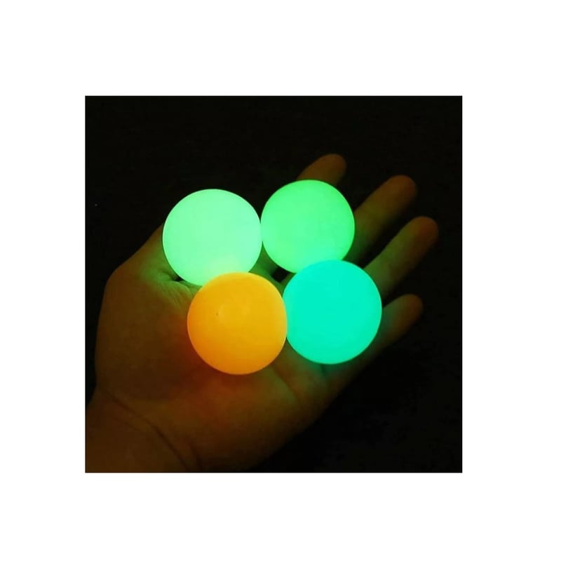 4 Bolas Adhesivas Brillantes – Bolas Antiestrés Que Se Pegan Al Techo Y Paredes, Alivian La Ansiedad, En 6 Colores, TPR Seguro