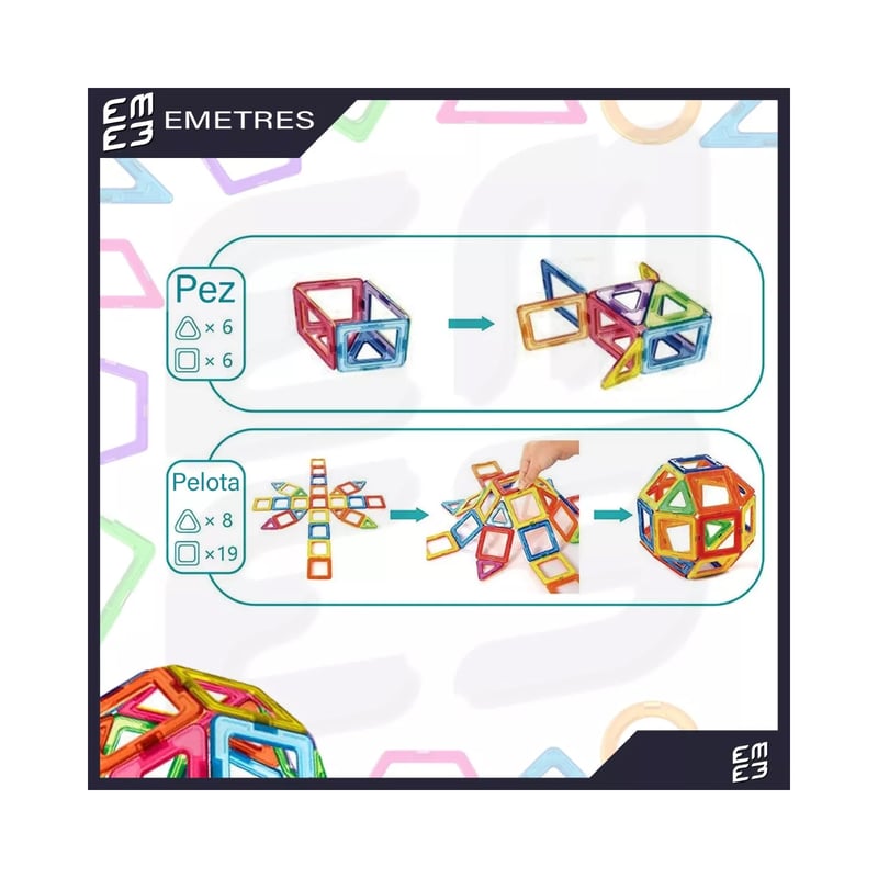 Bloques Magnéticos De Construcción 84 Piezas - Juguete Educativo Para Niños 3+ Años, Compatible Con Otras Marcas
