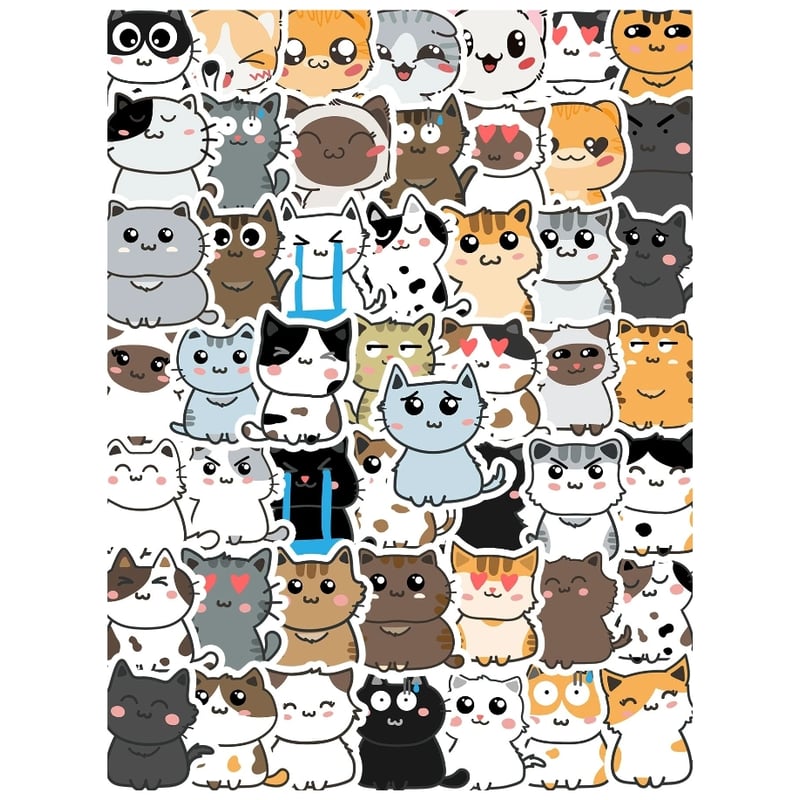 Stickers con patrón de gato 10 unidades al azar | Sodimac - Falabella