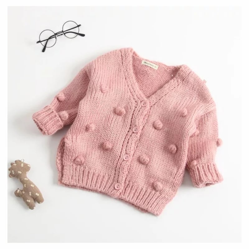 GENERICO Chaleco bebe nina lana con pompones falabella