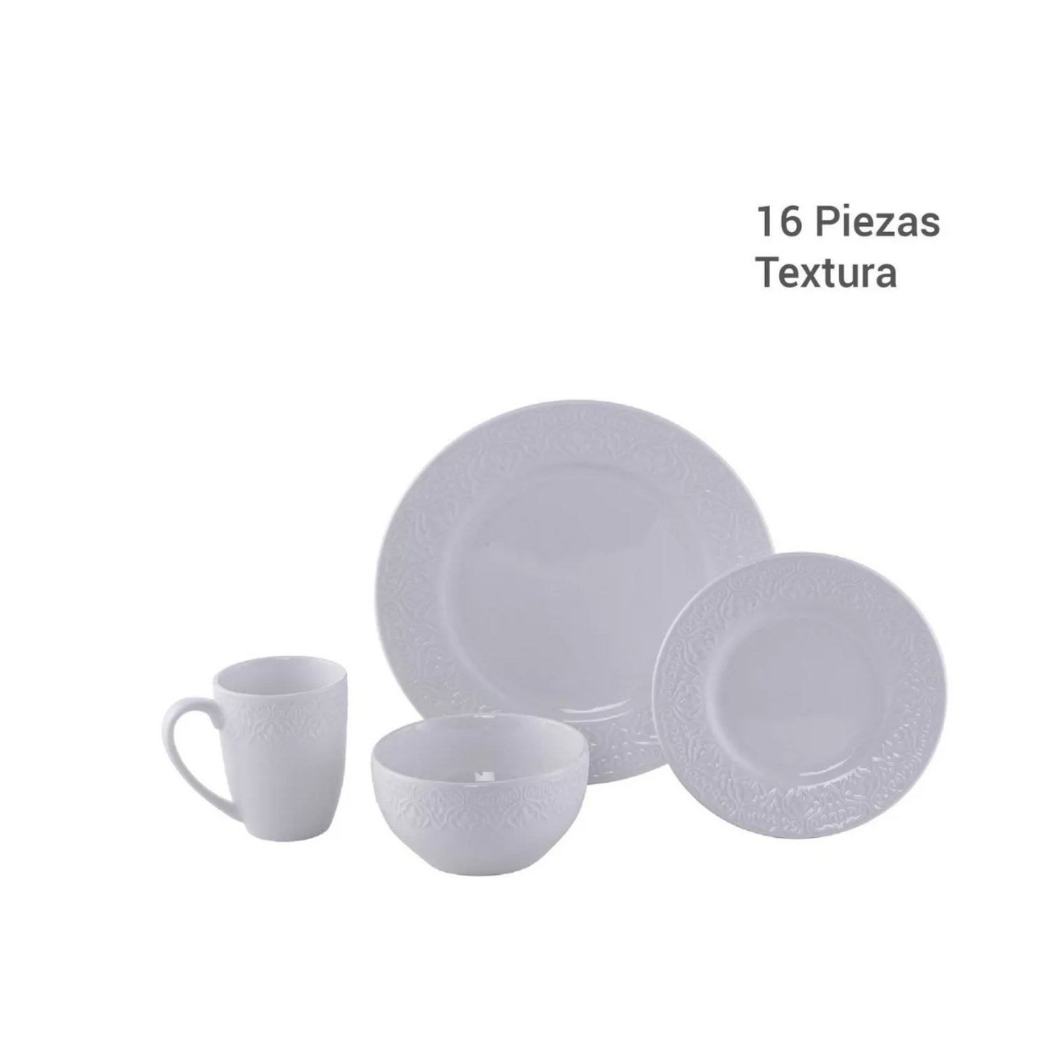 Juego Set Vajilla Loza 16 Piezas Textura Sodimac Chile