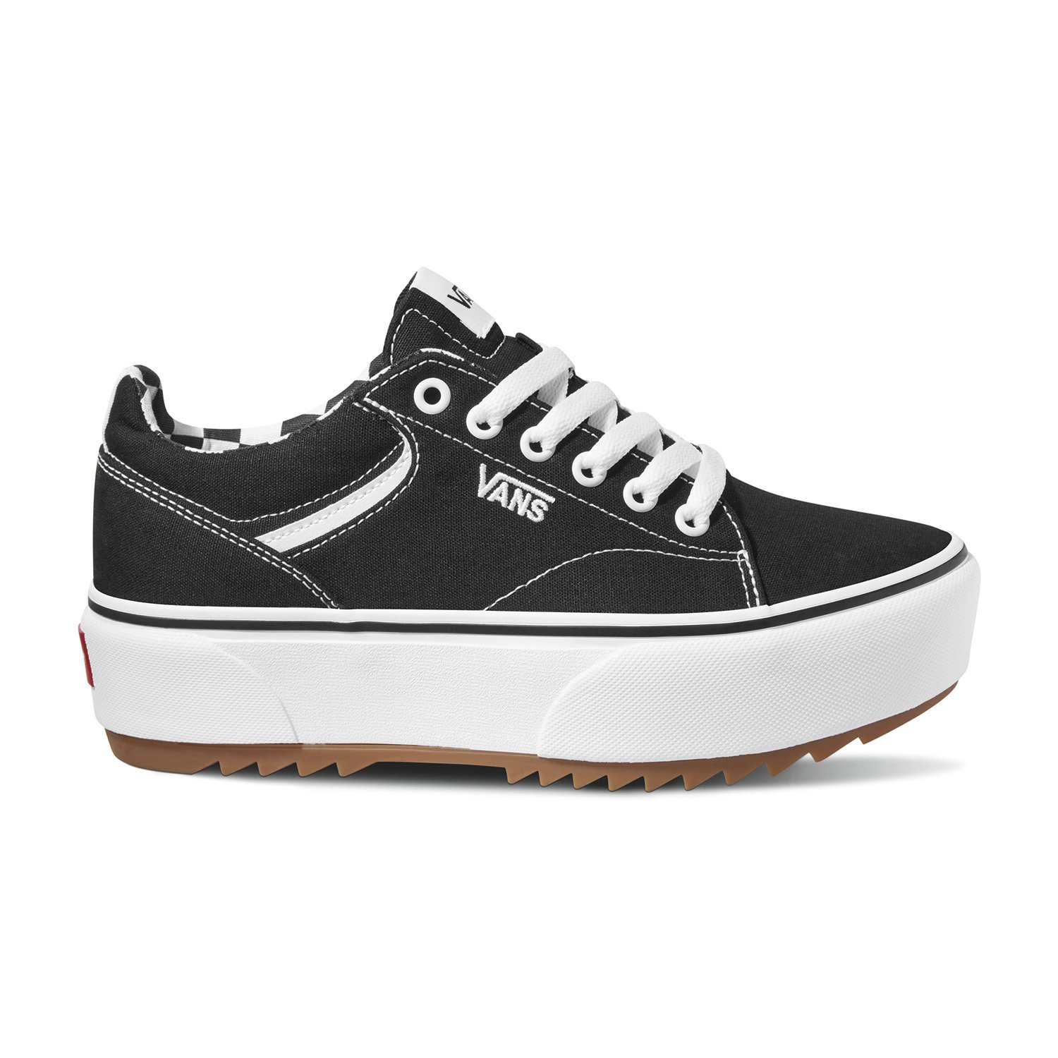 Vans mujer negras plataforma sales