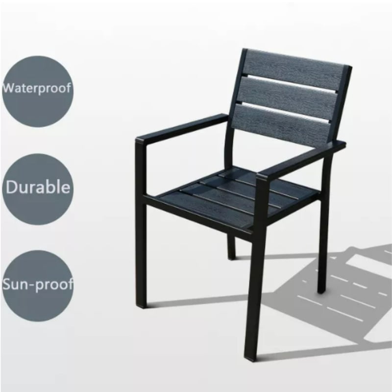 SM - Silla para Terraza Restaurantes Hotel Exteriores PACK X2 Negra