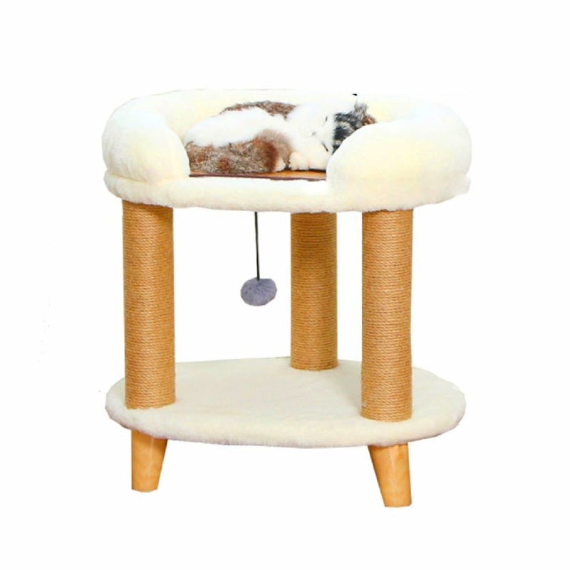 BE DESIGN - CASA CON RASCADOR PARA GATOS BLANCA