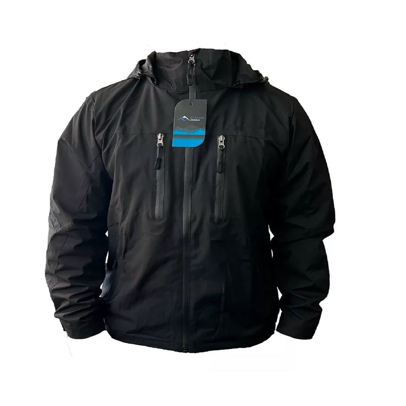 GENERICO - Corta Viento Hombre Impermeable Engomada Termica Negro