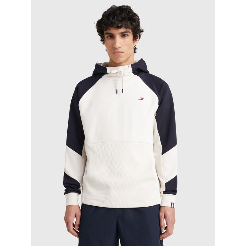 TOMMY HILFIGER Polerón Hoodie Sport Color Block Mix Blanco Tommy ...