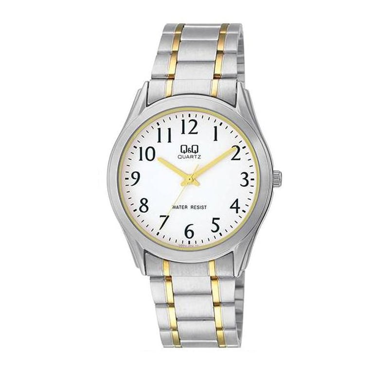 Reloj Q Q de Hombre Plateado Analogico
